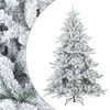 vidaXL Kunstig svingbar juletre med sn&oslash;dekk Hvit 180 cm PVC, st&aring;l