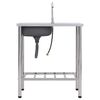 vidaXL Campingvask enkel kum med kran rustfritt st&aring;l