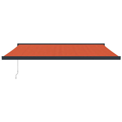 vidaXL Uttrekkbar markise oransje og brun 4,5x3 m stoff og aluminium