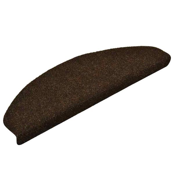 vidaXL Trappematter selvklebende 15 stk 65x21x4 cm brune halvrund store