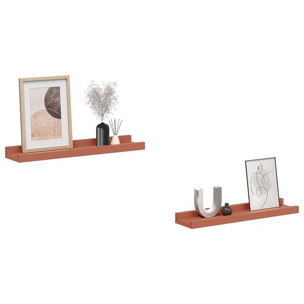 vidaXL Vegghylle med hylle 2 pcs R&oslash;d 40 x 9 x 3 cm Konstruert tre