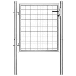 vidaXL Hageport galvanisert st&aring;l 100x75 cm s&oslash;lvfarget