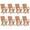 vidaXL Klappstoler 8 stk. 57x66x95 cm heltre akasie