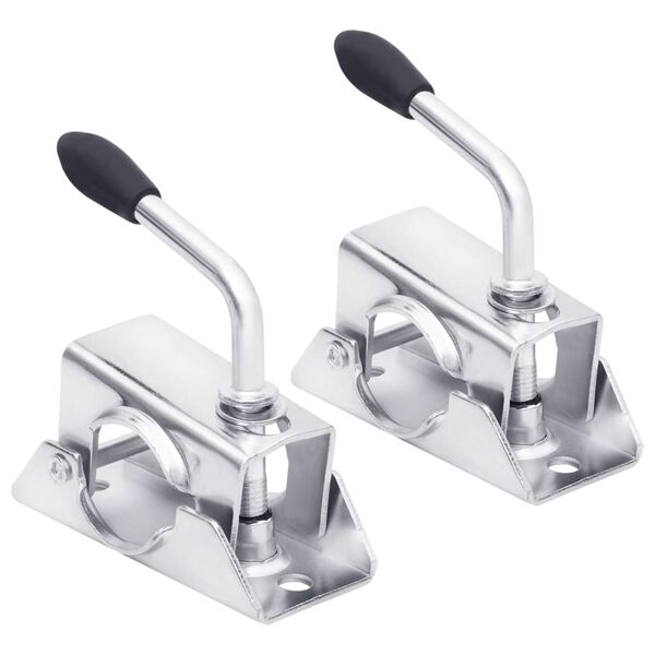 vidaXL Klemmer til st&oslash;ttehjul 2 stk 13,5x6,5x14 cm galvanisert st&aring;l