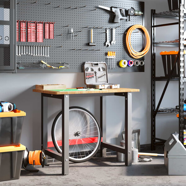 vidaXL Arbeidsbenk lysebrun 100x60x81,5 cm heltre eik rektangul&aelig;r