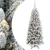 vidaXL Kunstig juletre Hvit 180 cm PVC og plast og st&aring;l og PE