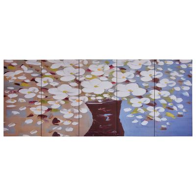 vidaXL Lerretsbilde blomster i vase flerfarget 200x80 cm