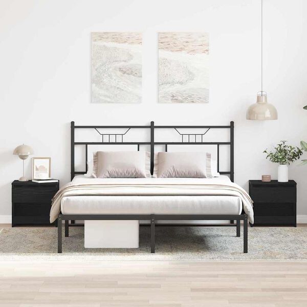 vidaXL Nattbordskap 2 pcs Svart Eik 40 x 30 x 39 cm Konstruert tre