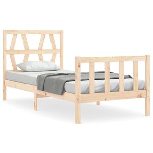 vidaXL Sengeramme med hodegavl single heltre
