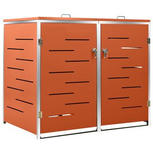 vidaXL S&oslash;ppeldunkskur dobbelt 138x77,5x115 cm rustfritt st&aring;l