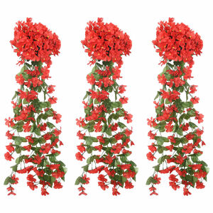vidaXL Blomsterkranser 3 stk r&oslash;d 85 cm