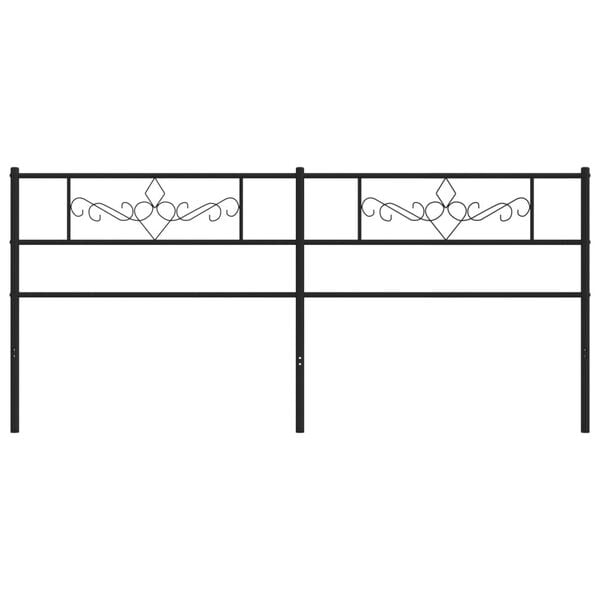 vidaXL Utskiftbar sengegavl i metall svart 193 cm