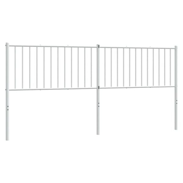 vidaXL Utskiftbar sengegavl i metall hvit 193 cm