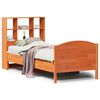 vidaXL Seng med bokhylle uten madrass voksbrun 75x190 cm heltre furu