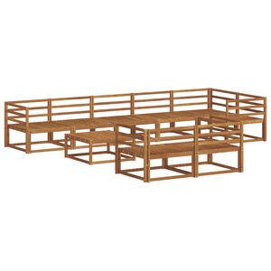 vidaXL Utend&oslash;rs sofa-sett 9 pcs Naturlig Solid akasietre