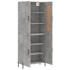 vidaXL Highboard betonggr&aring; 69,5x34x180 cm konstruert tre