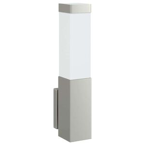 vidaXL Utevegglampe s&oslash;lv 10,5 x 6 x 33 cm Rustfritt st&aring;l og plast