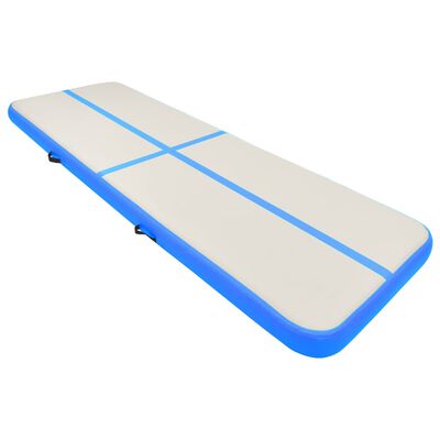 vidaXL Oppblåsbar gymnastikkmatte med pumpe 300x100x15 cm PVC blå