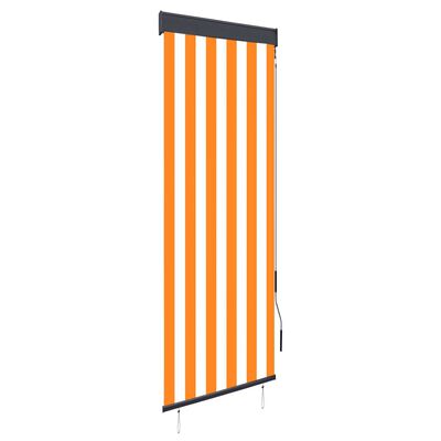vidaXL Utendørs rullegardin 60x250 cm hvit og oransje