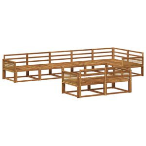 vidaXL Utend&oslash;rs sofa-sett 8 pcs Naturlig Solid akasietre