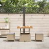 vidaXL Hage Spisegruppe Beige Poly rattan