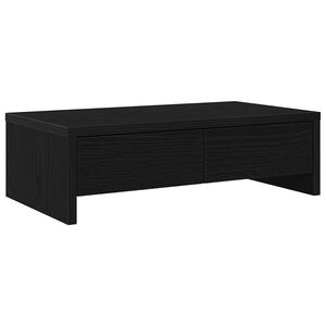 vidaXL Skjermstativ med skuffer svart eik 50x27x15 cm konstruert tre