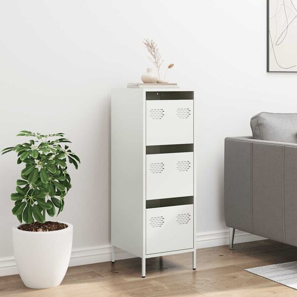 vidaXL Highboard hvit 39x35x103,5 cm stål