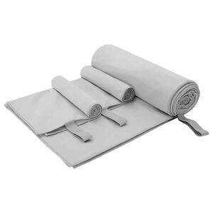vidaXL Sports h&aring;ndklesett 3 stk. Gr&aring; 210 x 100 cm