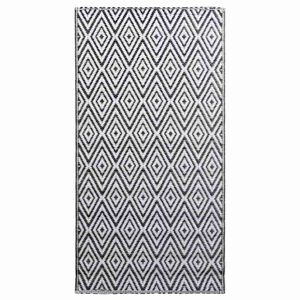 vidaXL Uteteppe ARAKIL hvit og svart 120x180 cm PP