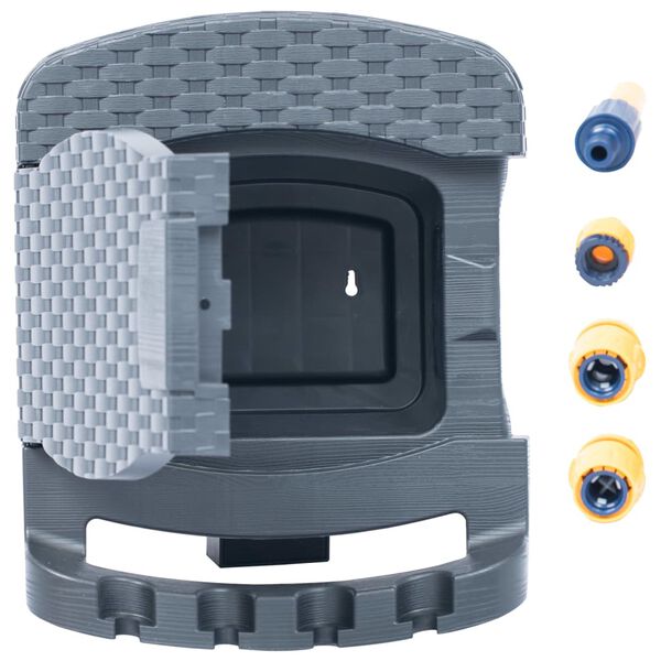 vidaXL Veggmontert slangetrommel med slange plast antrasitt