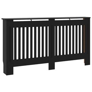 vidaXL Radiatordeksel svart 152x19x81,5 cm konstruert tre
