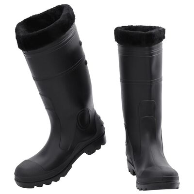 vidaXL Regnstøvler med avtakbare sokker svart str 41 PVC