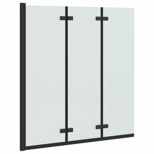 vidaXL Folding Dusjskjerm Svart 130 x 138 cm ESG Glass og Aluminium