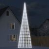 vidaXL LED Juletre på Flaggstang 3000 LEDs Kald Hvit 800 cm