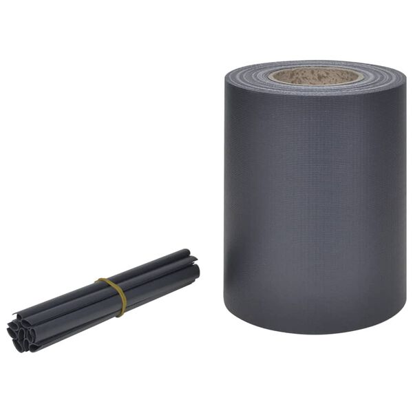 vidaXL Hageskjerm PVC 70x0,19 m mørkegrå