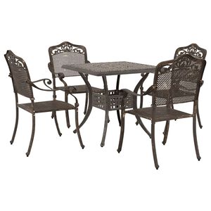 vidaXL Hagebordsett 5 pcs Bronse St&oslash;pt aluminium