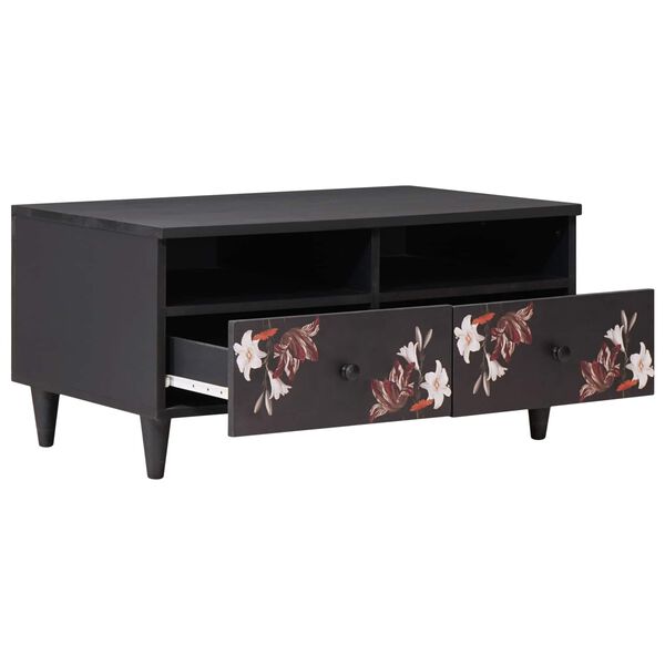 vidaXL Kaffebord med skuff Flerfarget 80 x 54 x 40 cm Massiv mango tre