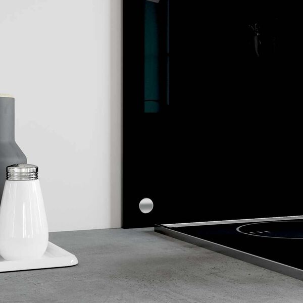 vidaXL Kjøkkenplate svart 90x50 cm herdet glass