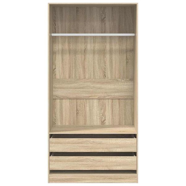 vidaXL Garderobe sonoma eik 100x50x200 cm konstruert tre