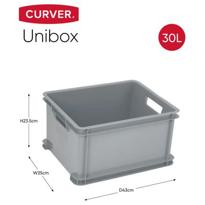 Curver Oppbevaringsboks Unibox L 30L grå