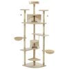 vidaXL Kloretre med klorestolper i sisal 203 cm beige og hvit
