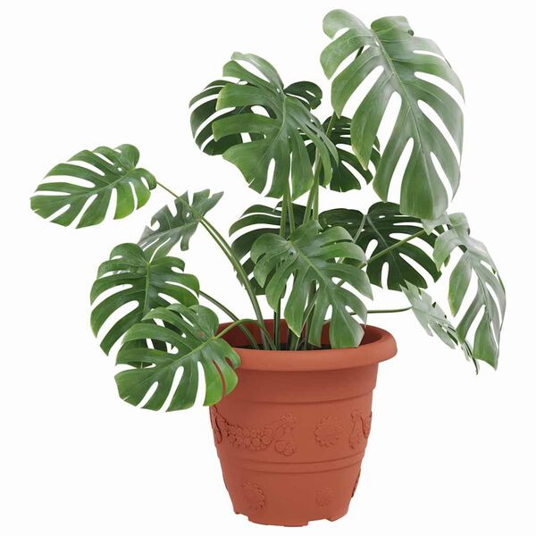 vidaXL Rund Blomsterpotte 6 pcs Klinker R&oslash;d &Oslash; 26 x 21.5 cm Plast