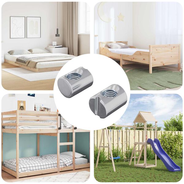 vidaXL Fattnut 2 pcs s&oslash;lv M6 x 13 mm Metall