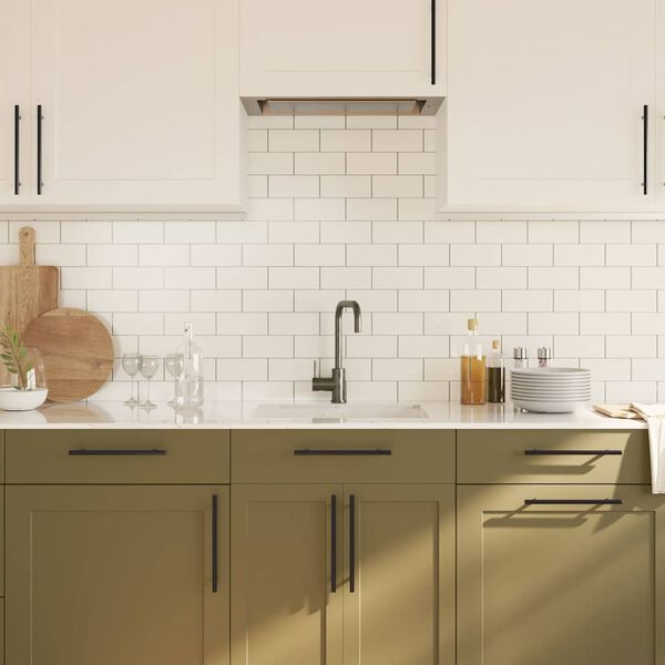 vidaXL Skaphåndtak 5 stk svart 192 mm rustfritt stål