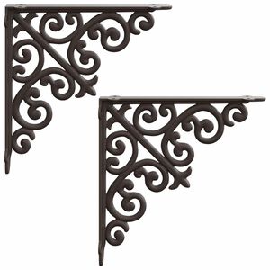 vidaXL Vegghylleskinner 2 stk. Antikk Brun 9,5 x 9,5 x 3 cm St&aring;l