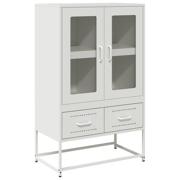 vidaXL Highboard hvit 68x39x111,5 cm stål