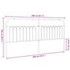 vidaXL Utskiftbar sengegavl i metall hvit 200 cm