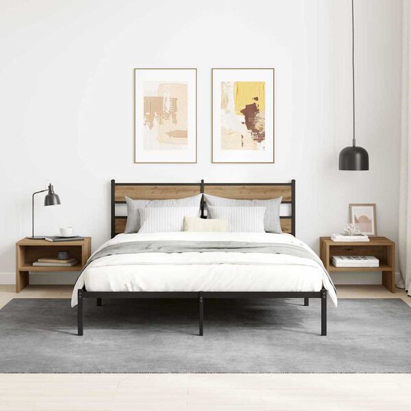 vidaXL Nattbordskap artisan eik 40 x 40 x 30 cm Konstruert tre