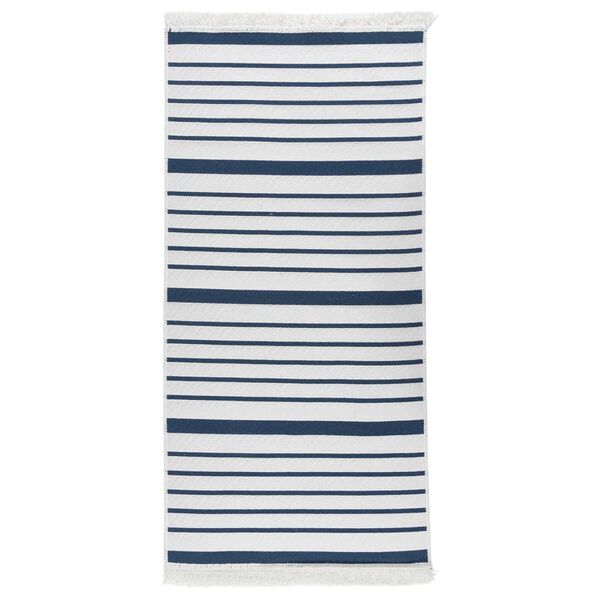 vidaXL Teppe marinebl&aring; 100x200 cm bomull