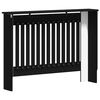 vidaXL Radiator Deksel Svart Eik 112 x 19 x 81,5 cm Konstruert tre